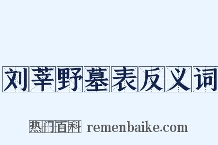 刘莘野墓表反义词是什么意思的图片